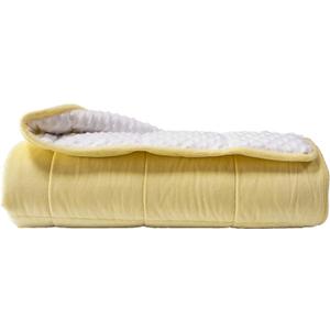 ALANSMA Reversible Weighted Blanket for All Season, Luxury Velvet, Warm and Cool, Adult 15Lb Yellow Weighted Blanket, Enjoy Sleeping Anywhere(Light Yellow,60"x80" 15lbs)