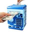 Mini ATM Piggy Bank Security Machine Best Gift for Kids,Electronic Code Piggy Bank Money Counter Safe Box Coin Bank for Boys Girls Password Lock (Camouflage Blue)