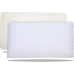 100% Talalay Latex Pillow Bed Pillow for Sleeping, Extra Soft Natural Latex Sleeping Pillow for Back, Stomach or Side Sleepers, Removable Breathable Cotton Cover - High Elasticity (Queen)