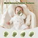 2 Pack Baby Teething Toys for 3-6 6-12 Months, Food Grade Silicone Infant Teether Mitten, Baby Essentials Teething Relief, Newborn Essentials Chew Toys for Sucking Needs (White & Green)