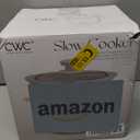 COOK WITH COLOR 2QT Mini Electric Round Slow Cooker - Adjustable Settings, Removable Stoneware Pot, Tempered Glass Lid, Dishwasher Safe, Cool-Touch Side Handles, Cream