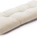 Indoor Bench Cushions, Tufted High-Density Foam Cushions for Indoor Furniture, Soft Bench Seat Cushion with Non-Slip Bottom, 36" X 14" X 4 (Cream)