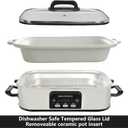 Magnifique 4 Quart Casserole Digital Slow Cooker, Premium Ceramic Bakeware for Oven, Dishwasher Safe Baking Dish, White
