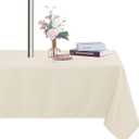 Fitable Square Table Cover Outdoor and Indoor Tablecloth - Washable Waterproof Wrinkle Free Table Cloth with Zipper and Umbrella Hole for Spring/Summer/Party/Picnic/BBQS/Patio Beige 60 x 60 inch
