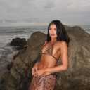 Sports Illustrated Women's Standard String Tie Side Bikini Bottom (Large, Meow Factor)