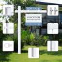 Vinyl PVC Real Estate Sign Post 6' Tall, Realtor Yard Sign Post (Connected type), 47" Arm Holds Up to 36" Sign - White (No Sign)