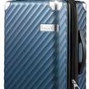 LUGGEX Luggage with Spinner Wheels, Polycarbonate Expandable Hard Shell Suitcase, Carry On 20 Inch, Blue