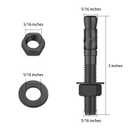 Wensilon 30Pcs 5/16x3 Inch Standard Fasteners for Heavy-Duty Black Wedge Anchors for Cement and Concrete