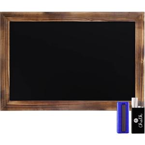 HBCY Creations 20" X 30" Torched Brown Solid Wood Frame Wall Chalkboard, Magnetic Surface, Home Décor, Restaurant & Café Menus, Blackboard, Includes Chalk, Eraser & Hanging Hardware