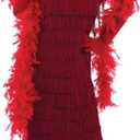 fun shack Womens Red Flapper Costume, 1920s Dress, Women Decades 20s, Flapper Dress 1920s Costumes For Women (Large)