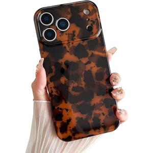 Compatible with iPhone 17 Pro Max Case, Tortoise Shell Retro Amber Brown Cheetah Print Leopard, Fashion Soft TPU Protective Case for Women Compatible with iPhone 17 Pro Max 6.9 '', Color1