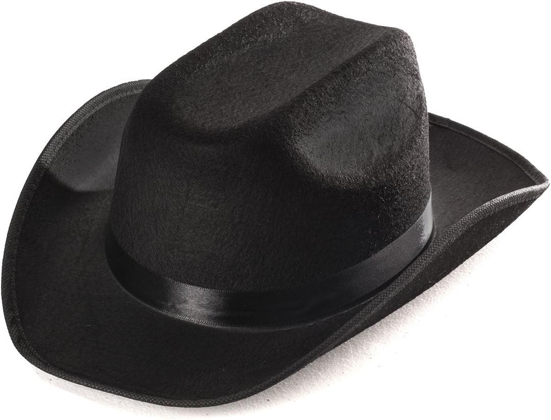 Funny Party Hats Black Cowboy Hat - Cowboy Hats - Western Hat - Unisex Adult Cowboy Hat - Cowboy Costume Accessories