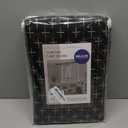 MIULEE Decorative Back Tab Linen Curtains with Geometric Pattern for Living Room Bedroom Farmhouse Rustic Thick Woven Textured Patterned Mudcloth Drapes 90 Inch Long 2 Panels Set, Black