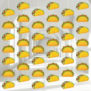 8 Pcs Taco Birthday Party Decorations Mexican Fiesta Garland Banner Cinco De Mayo Party Banner Fiesta Ceiling Hanging Streamers Cutouts for Taco Twosday Bout Baby Shower Decor Supplies