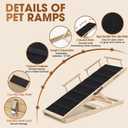 Dog Ramp for Bed - 52.9" Long Adjustable 12" to 28" Wooden Pet Ramp for Small Large Older Dogs - Dog Ramps for High Beds Couch Car - Dog Steps with High Traction Mat & Safety Side Rails Up to 250LB