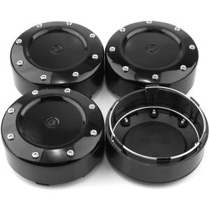 Wheel Center Caps for Mayhem Wheel Center Hubcaps, 4 Pack, Black (Clip Diameter: 3.74in, Mounting Clip Length: 0.1in)