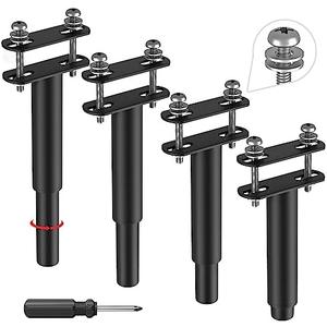 Dikeo 4 Pcs Adjustable Metal Bed Support Legs, 7.08" - 13", For Wood Slats, Replacement Legs, 881Ibs/400kg
