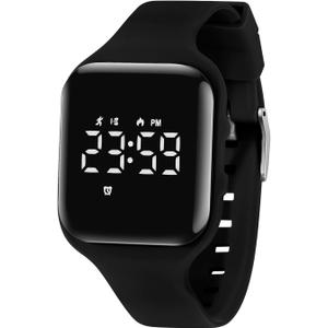 Kids Watches for Girls Boys Digital Sport Watch with Step Counter Pedometer Vibration Alarm Clock, No App Waterproof Fitness Tracker Kids Watch Boys Girls Teens Students Ages 5-16 (001-E-Black)