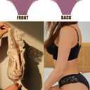 Sexy Underwear for Women Lace Silky Seamless No Show Undies Low Rise High cut Bikini Hipster Cheeky Panties 5 Pack (M)