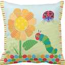 UOOPOO The Very Hungry Caterpillar, Good Morning Sunshine Throw Pillow Case Square 16 x 16 Inches Soft Cotton Canvas Home Decorative Wedding Cushion Cover for Sofa and Bed Print On One Side 