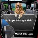 PetGenie Dog Car Seat Cover for Back Seat 10-Layer Military-Grade Protection, Hard Bottom Dog Hammock, Pet Bed Extender for Dogs, Waterproof Seat Protector Universal L Size Fits for SUV Medium Truck