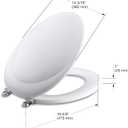 KOHLER K-4615 Revival Elongated Toilet Seat with Polished Chrome Hinges, Molded Wood, Designed for Revival Collection Toilets