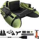 Fishing Float Tube with Adjustable Backpack Straps, Storage Pockets, Fish Ruler, Fly Fishing Boat with Pump, Oar, Rod Holder and Mount, Fins, 350LBS Load Bearing Capacity, FT003, Large