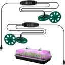 2 Pack Grow Lights for Indoor Plants for Growing Trays Cover, LED Growing Lamp Red Yellow Blue Full Spectrum for Seedlings with 5-Level Dimmable, Auto On Off Timer 4 8 12 18 Hrs for Small Plants