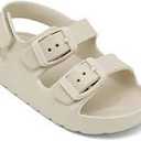 ChayChax Toddler Boys Girls Double Buckle Sandals Children's Adjustable Back Strap Water Sandal White Size 6