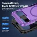 for Google Pixel 9/9 Pro Case,[Compatible with Magsafe] [Military Grade Drop Tested] Shockproof Magnetic Tough Rugged Protective Phone Case -6.3 inch (Purple)