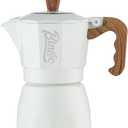 Upgraded Moka Pot with Double Valves - 2X Richer Crema, Stronger Pressure Than Single Valve - Stovetop Espresso Maker for Rich Italian Coffee, 2 Espresso Cup (White)