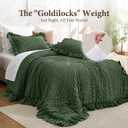 JOLLYVOGUE Olive Green King Comforter Set,3pcs Seersucker Comforters King
