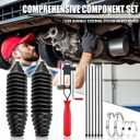 2PCS Cuttable Rubber Inner Tie Rod Boot Kit,Rack and Pinion Boot Set Includes Cable Ties and Clamps,Thickened Steering Rack Boots Kit with CV Boots Clamp Pliers as Car Accessories