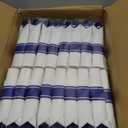 Goodluck 350 Piece Dark Blue Plastic Dinnerware Set for Party, Clear Disposable Plates for 50 Guests, Includes 100Plates, 50 Pre Rolled Napkins with Cutlery Set, 50 Cups, for Graduation, Birthday