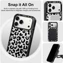 MOSNOVO for iPhone 17 Pro Max Case | Compatible with Magsafe | Military Grade 10ft Drop Tested | Camera Control | Clear Black with Clear - Black Leopard Print Design