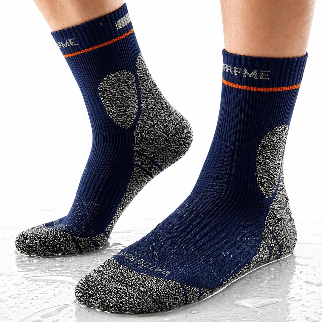 Waterproof Socks, Ultra-Thin Ankle, Merino Wool Lined Rain Socks, Patented British Membrane, Lightweight Breathable (Black), 