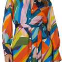 Velvet by Graham & Spencer Women's Ayleen Picasso Print Button Up Dress (M)