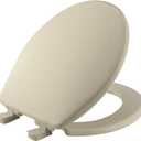 Bemis 730SLEC Slow Close Toilet Seat, Easy Clean Hinges and Durable Plastic Seat, Made in USA, Round, Bone