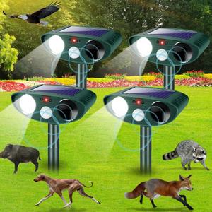 2025 Upgraded Solar Animal Repellent Ultrasonic Animal Repeller Outdoor Deer Repellent with Motion Detection Cat Deterrent Rabbit Raccoon Dog Squirrel Coyote Skunk Repellent for Yard Garden (4)