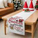 Christmas Hot Chocolate Cocoa Table Runner Coffee Winter Red Cup Washable Table Runners Kitchen Dining Table Decoration for Home Party Decor 18x72 Inch