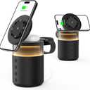 5-in-1 Wireless Charging Station with Bluetooth Speaker,Magnetic Charger with Night Light,Charger Stand with 33W Adapter Compatible with Apple Watch&iPhone 16 15 14 13 12 Pro Max&Wireless Earbuds