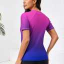 Halcurt Women's Built in Bra Rash Guard UPF 50 Two Piece Swimsuit Shirt and Board Shorts, L