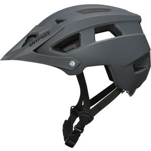 Mountain Bike Helmet Adult Men Women - Ultra Comfort, Super Lightweight Bicycle Helmets, MTB Cycling Gear Biking Accessories with Adjustable Fit & Removable Sun Visor, Dark Grey, Large