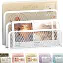 SUPEASY Mail Organizer for Desk, Mesh Metal Mail Holder Countertop with 3-Slot, Letter Sorter File Holder, Office Envelope Organizer for Mails (White)