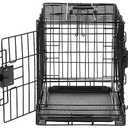 Amazon Basics Durable,Foldable Metal Wire Dog Crate with Tray, Double Door, Divider, 22 x 13 x 16 in, Black (22.0"L x 13.0"W x 16.0"H)