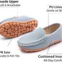 LONSOEN Kids Slip-On Loafers, Synthetic Suede Moccasin Driving Shoes, Non-Slip Rubber Outsole Lightweight Casual/Dress Boat Shoes for Boys & Girls, 27