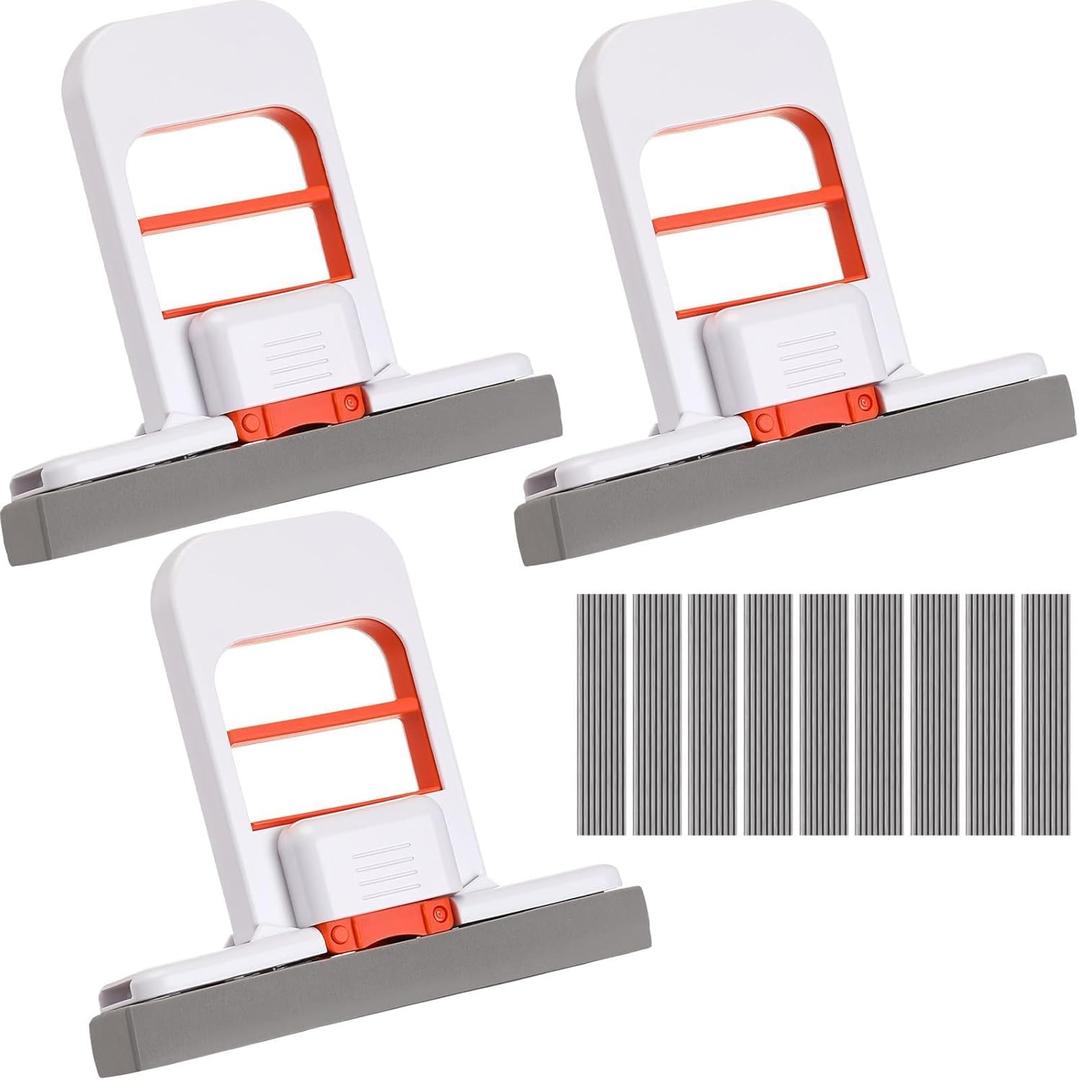 3 Pcs Mini Foldable Desktop Mop Portable Mini Sponge Mop with 9 Pcs Sponge Head Do Not Wash by Hand with Replaceable Sponges Head Self Squeezing Short Mops for Kitchen Floor, Reusable Mops