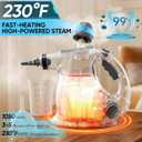 Sakerplus Steam Cleaner, Handheld Pressurized Steamer, 1050W 230F Fast Heating with 9 Accessories, Multi-Surface Steam Cleaner for Home, Car, Tile & Grout, Windows, Upholstery (5 Towel Sleeve)