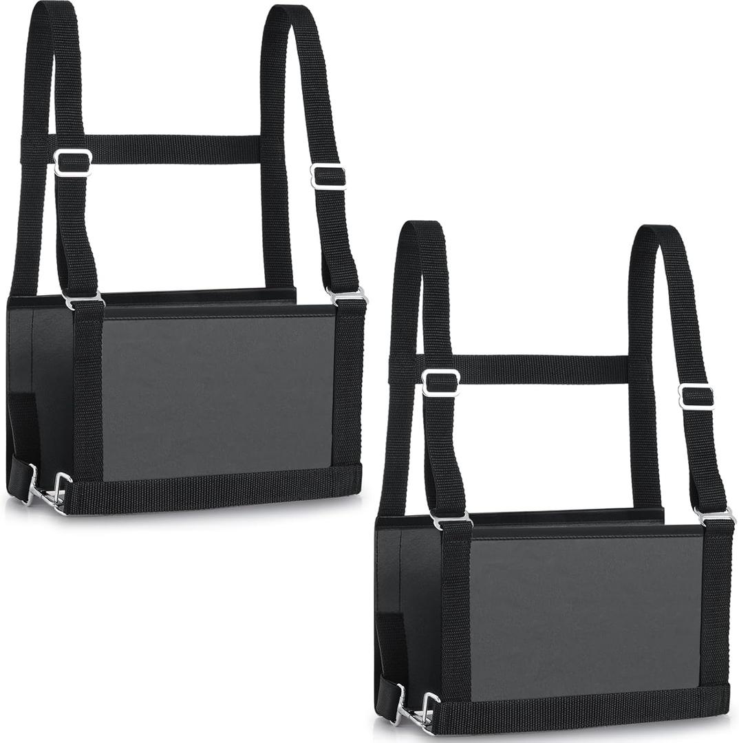 Exhibitor Number Harness Black Leather Number Bib Pinny Holder Eventing Show Number Holder Supplies(9.84 x 6.1 Inches) (9.84 x 6.1")