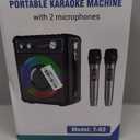 Karaoke Machine, Portable Bluetooth Karaoke Speaker with 2 Wireless Microphones, PA System for Adults Kids with LED Lights & Echo Adjustment, Supports TWS/TF/USB/AUX for Home Party (T03-2 MICS)